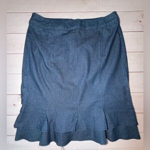 Larry Levine Blue Denim Pencil Skirt Size 12 Office Party Church School Classic